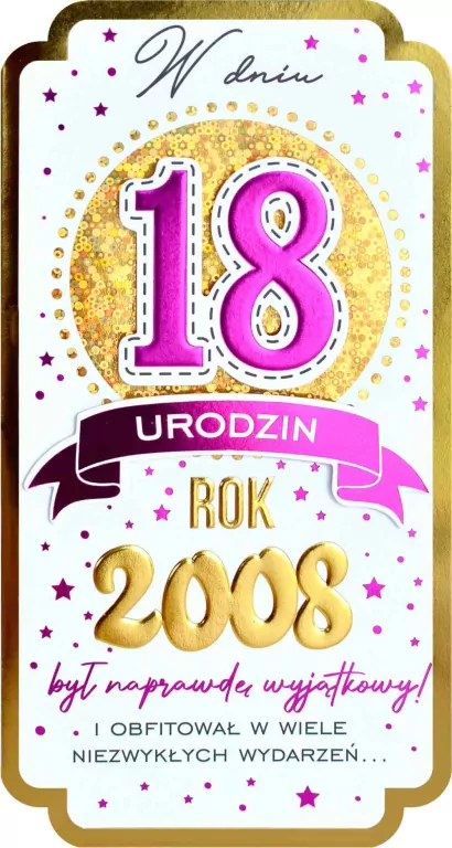 Karnet Urodziny 18 - tantis.pl
