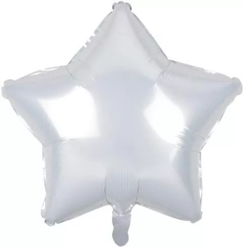Balon foliowy Gwiazda biała 48cm - tantis.pl
