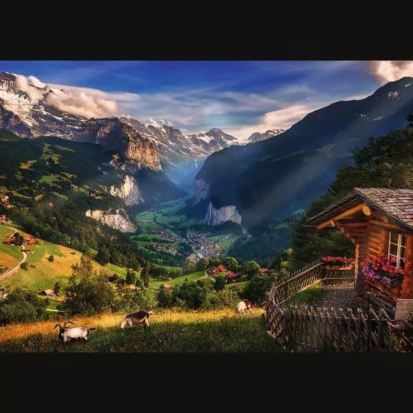 Trefl. Puzzle 1000. Dolina Lauterbrunnen - tantis.pl