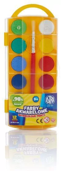 Farby akwarelowe. 12 kolorów - tantis.pl