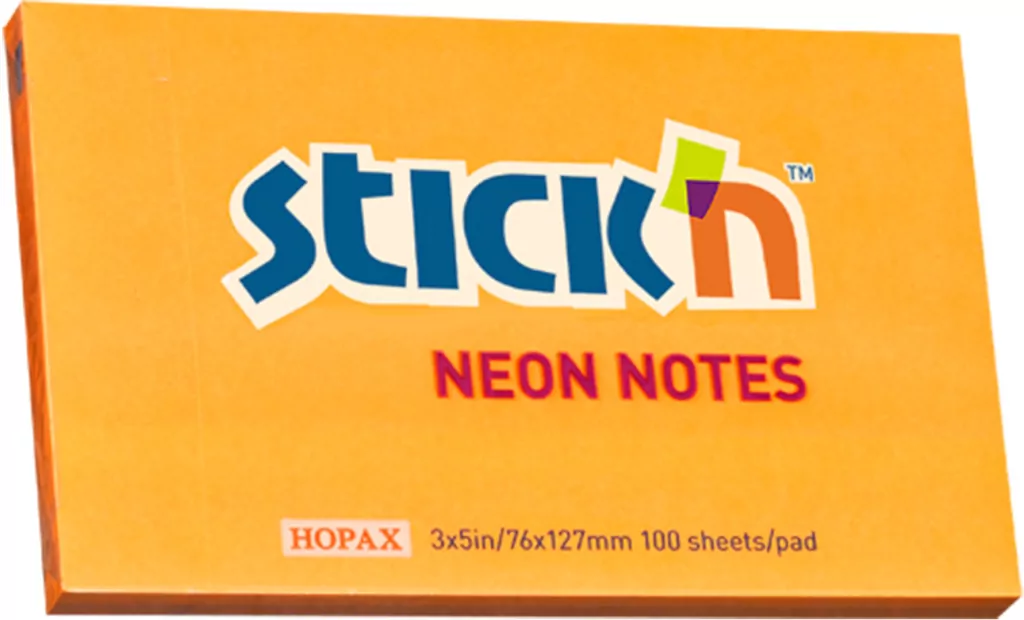 Notes samoprzylepny. Neon pomarańczowy. - tantis.pl
