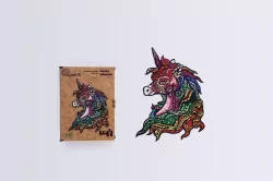 Puzzle drewniane eko 76. Tęczowy jednorożec
