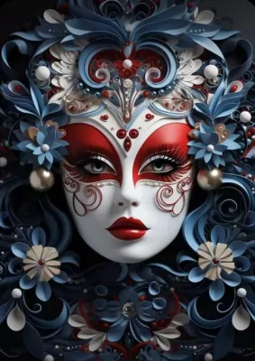 Diamentowa Mozaika Kobieta twarz maska karnawałowa NO-2003062