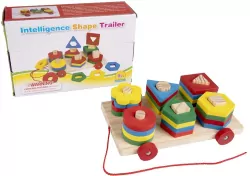 Wózek drewniany z piramidkami