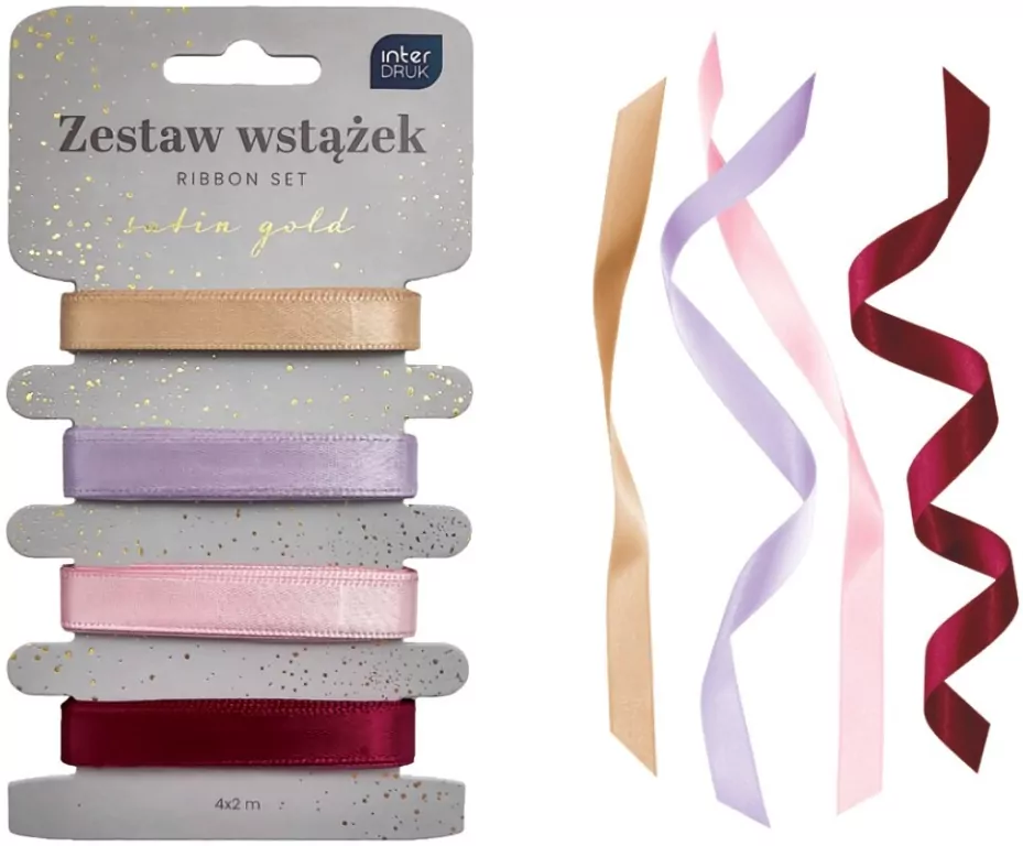 Zestaw wstążek 4x2m Satin Gold - tantis.pl