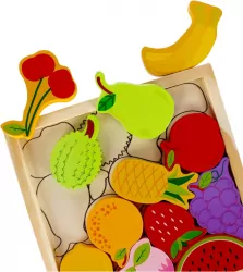 Układanka drewniana. Owoce. 12 elementów