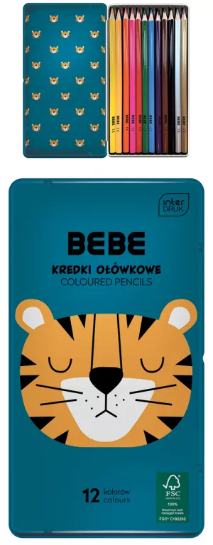 Interdruk. Kredki ołówkowe, 12 kolorów - tantis.pl