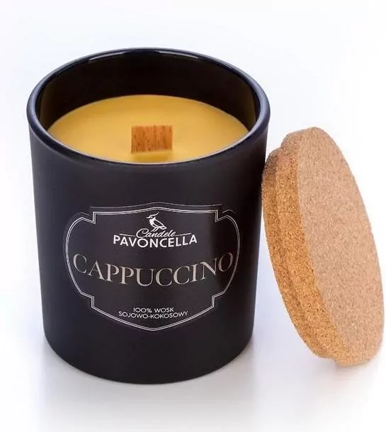 Świeczka sojowa Cappuccino czarna 135g - tantis.pl