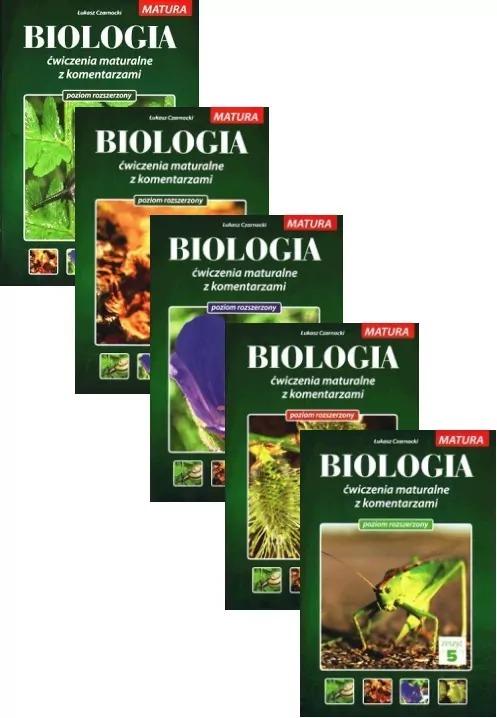 Pakiet: Zeszyt 1-5. Biologia. Ćwiczenia maturalne z komentarzem. Poziom rozszerzony - tantis.pl
