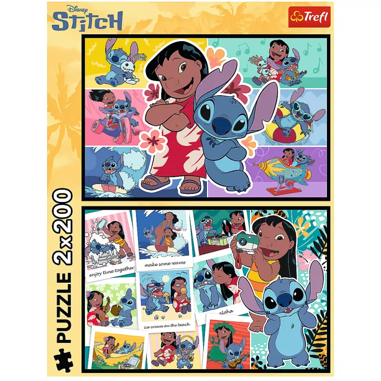 Puzzle 2x200 Wesołe życie Stitcha TREFL - tantis.pl