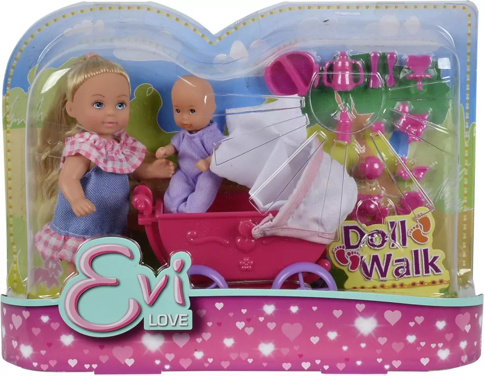 Evi z wózkiem i laleczką, 2 rodzaje - tantis.pl