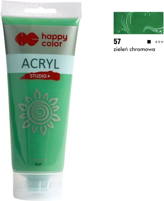 Farba akrylowa Studio 200 ml zieleń chromowa Happy Color - tantis.pl