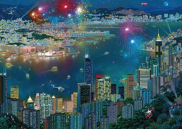 Puzzle 1000. Fajerwerki nad Hongkongiem - tantis.pl
