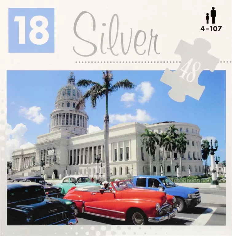Puzzle 48 Samochody Silver ALEX - tantis.pl