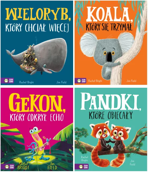 Pakiet: Wieloryb, który chciał więcej / Koala, który się trzymał / Gekon, który odkrył echo / Pandki, które obiecały - tantis.pl