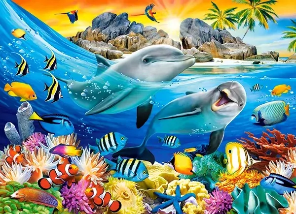 Puzzle 100. Dolphins in the Tropics - tantis.pl