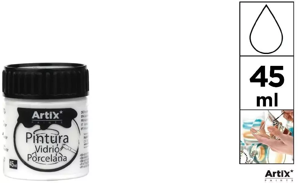 Farba do szkła i ceramiki biała 45ml - tantis.pl
