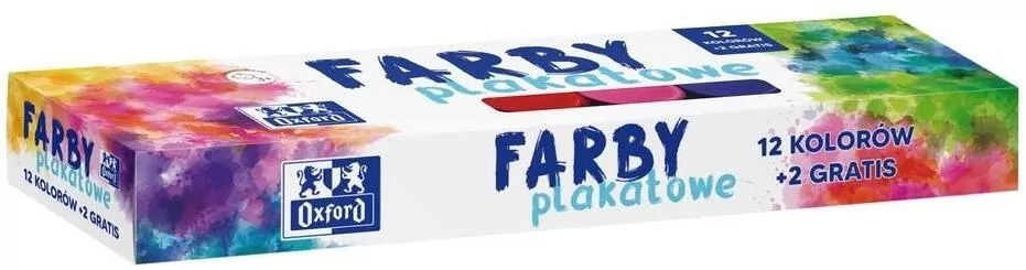 Farby plakatowe Oxford 12+2 kolory 20ml - tantis.pl