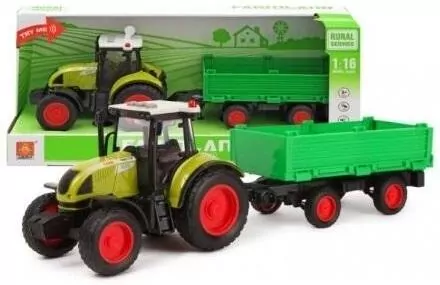 Traktor z przyczepą zielony. Zabawka. Maksik - tantis.pl