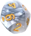 Komplet kości REBEL RPG - Dwukolorowe - Stalowo-białe (złote cyfry) - tantis.pl