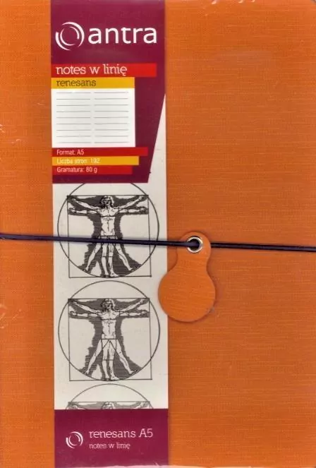 Notes A5 Linia Renesans Pomarańczowy ANTRA - tantis.pl