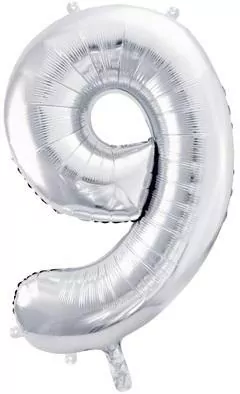 Balon foliowy 9 86cm srebrny - tantis.pl
