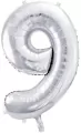 Balon foliowy 9 86cm srebrny - tantis.pl