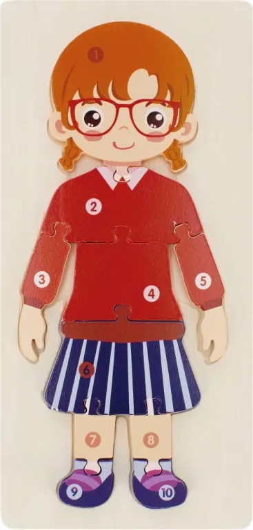 Układanka drewniana. Dziewczynka. Mega creative 523414 - tantis.pl