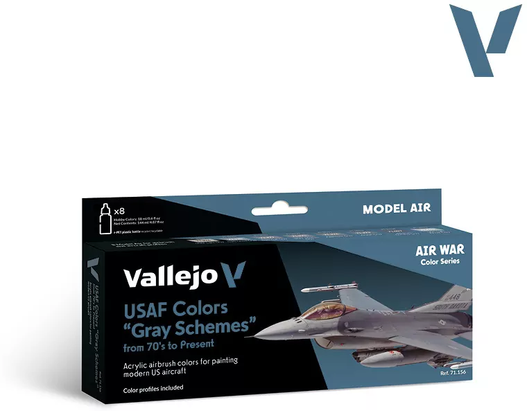 Vallejo: 71.156 - Model Air - Air War - USAF Colors "Grey Schemes" from 70s to Present (8x18 ml) - tantis.pl