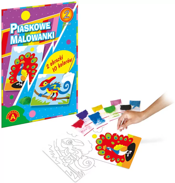 Piaskowe malowanki. Kameleon, Paw - tantis.pl