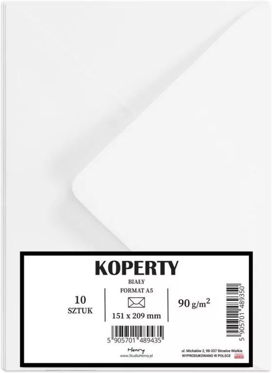 Koperty A5 białe - tantis.pl