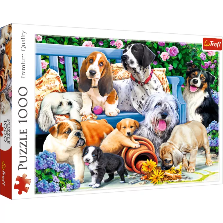 Psy w ogrodzie. 10556. Puzzle 1000. Trefl - tantis.pl