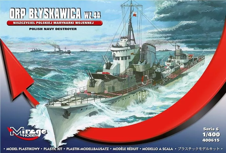 ORP Błyskawica WZ.44. Model plastikowy - tantis.pl