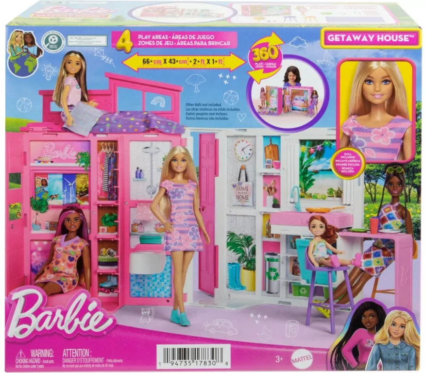 Barbie Fashionistas, Przytulny domek + Lalka HRJ77 - tantis.pl