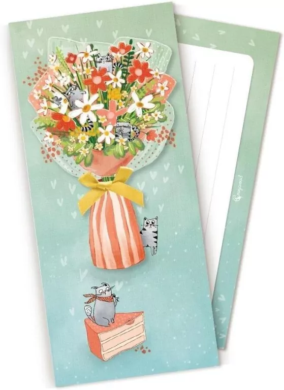 Koperta upominkowa POP UP Bukiet z kotami - tantis.pl