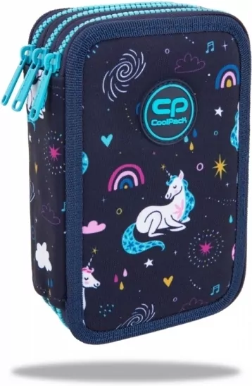 Piórnik potrójny z wyposażeniem Coolpack Jumper 3 Mrs Unicorn - tantis.pl