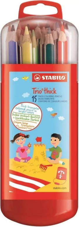 Kredki Trio grube 15 kolorów STABILO - tantis.pl