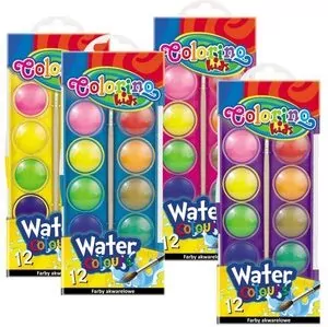 Farba akwarelowa Colorino Kids duża pastylka 12 kolorów - tantis.pl