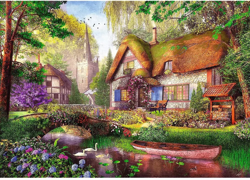 Puzzle 1000. Urocza chatka w lesie. 10804 - tantis.pl