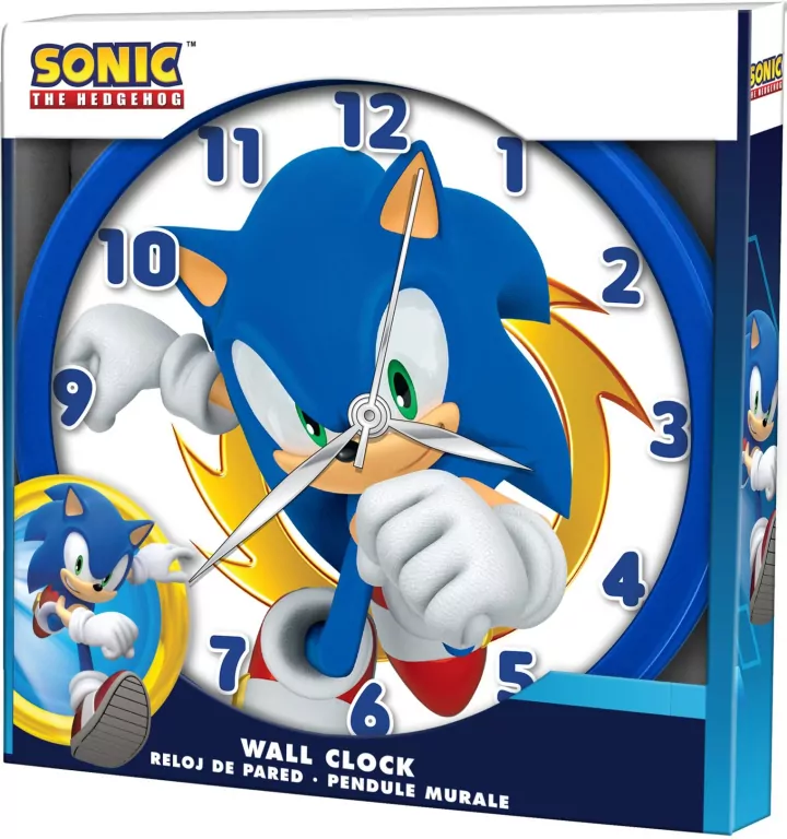 Kids Euroswan. Zegar ścienny. Sonic 25cm - tantis.pl