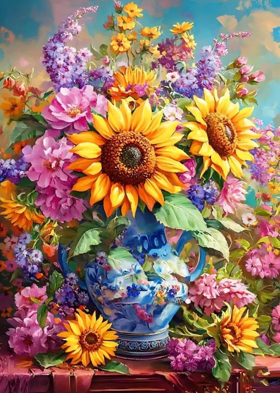 Mozaika diamentowa 5D - Jesienny bukiet 40x30cm - tantis.pl