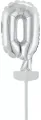 Balon foliowy mini cyfra 0 srebrna 7,5x12cm - tantis.pl