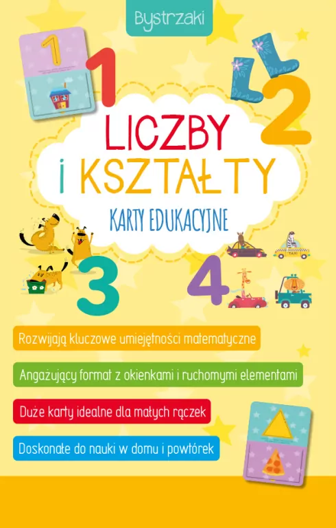Bystrzaki. Liczby i kształty. Karty edukacyjne - tantis.pl