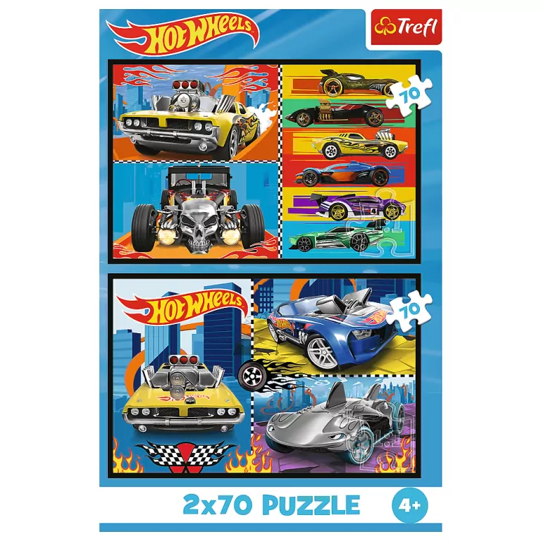 Puzzle 2x70 Samochodziki TREFL - tantis.pl