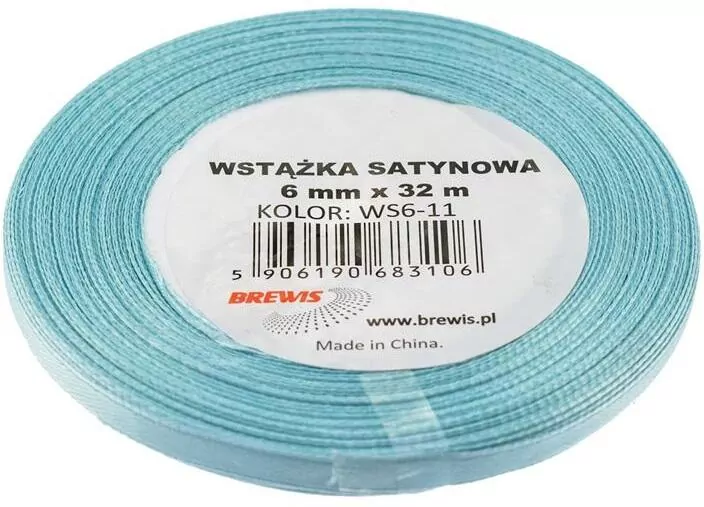 Wstążka satynowa jasna niebieska 6mmx32m - tantis.pl