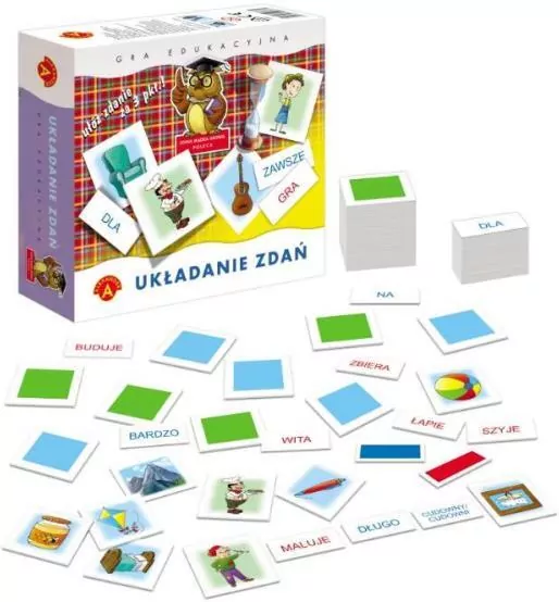 Układanie zdań. Gra edukacyjna. Sowa mądra głowa poleca - tantis.pl