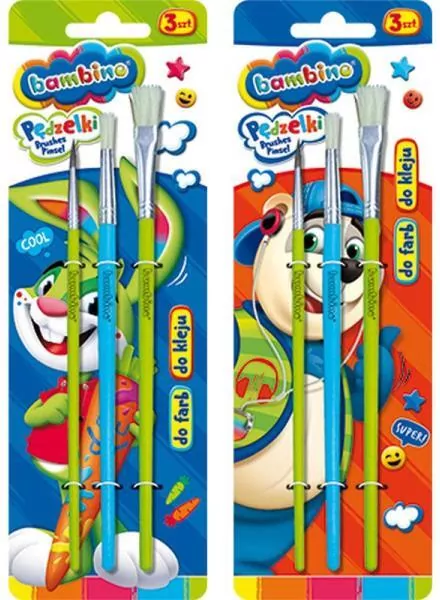 Pędzelki Bambino. Zestaw 3 sztuk - tantis.pl