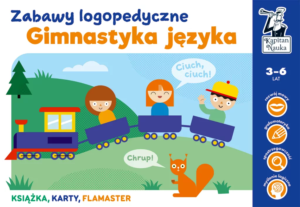 Gimnastyka języka. Zabawy logopedyczne. Kapitan Nauka - tantis.pl