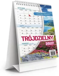 Kalendarz 2027 biurkowy trójdzielny
