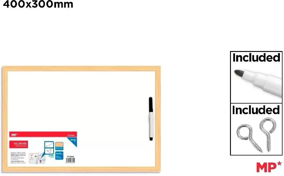 Tablica suchościeralna biała 40x30cm - tantis.pl